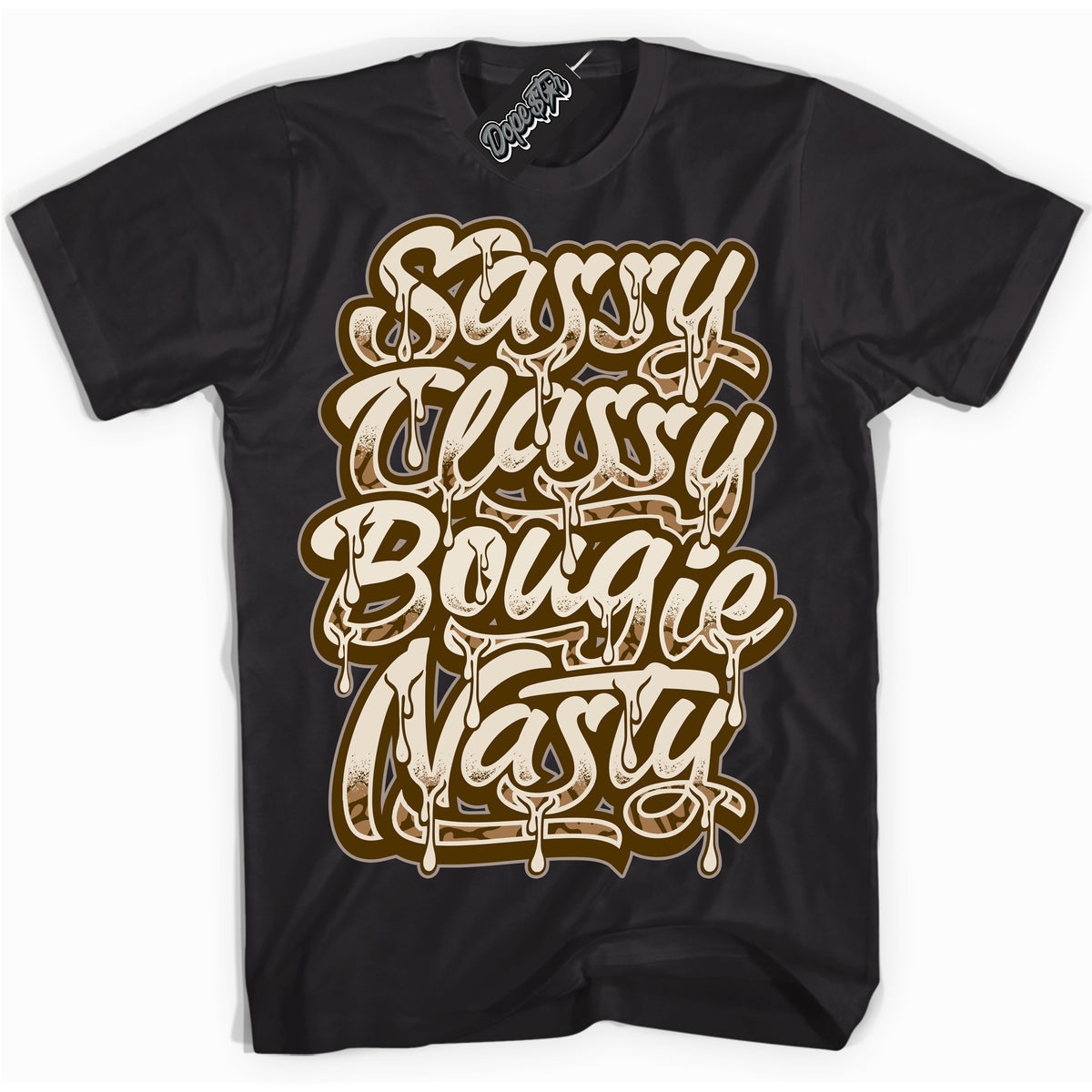 Cool Black graphic tee with “ Sassy Classy ” design, that perfectly matches Palomino 3s sneakers 