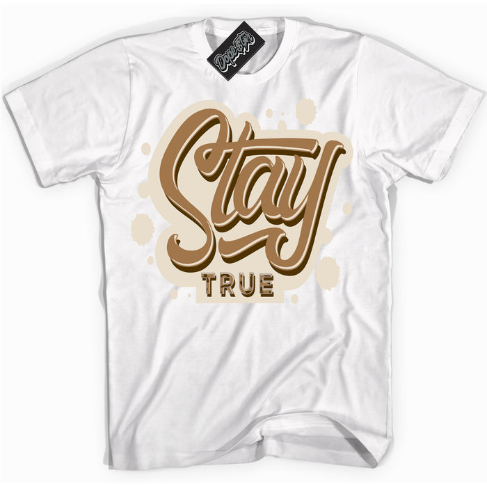 Cool White graphic tee with “ Stay True ” design, that perfectly matches Palomino 3s sneakers 