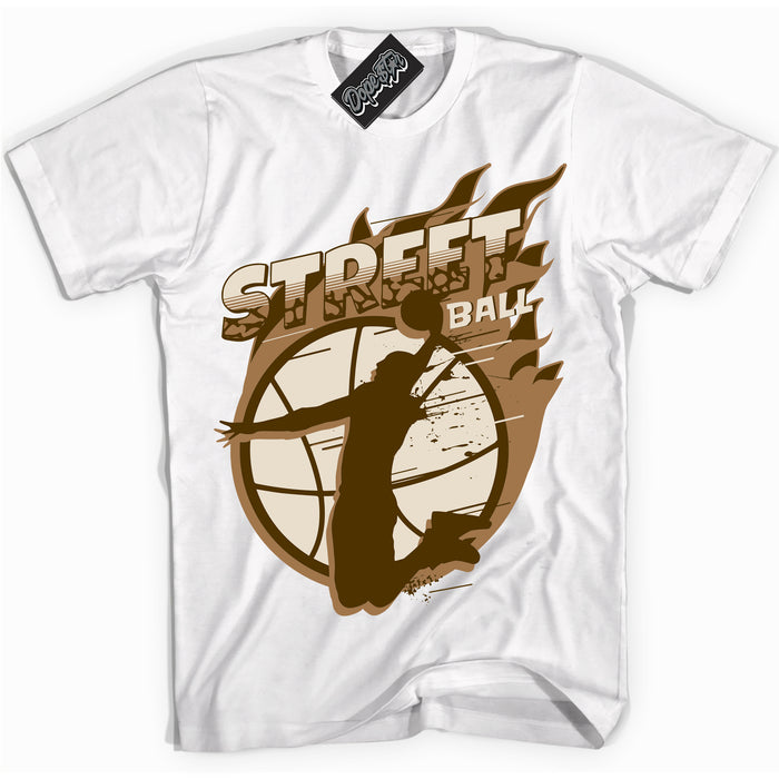 Cool White graphic tee with “ Street Ball ” design, that perfectly matches Palomino 3s sneakers 