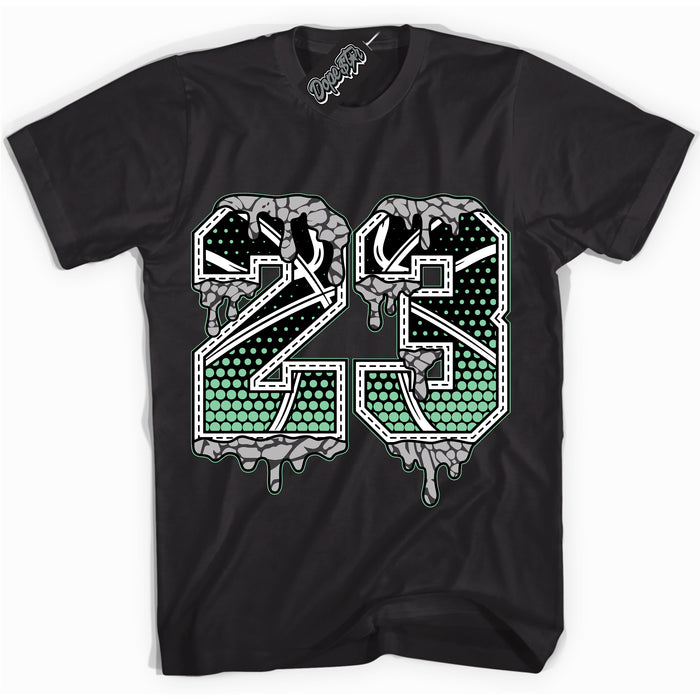 Cool Black graphic tee with “ 23 Ball ” design, that perfectly matches Green Glow 3s sneakers 