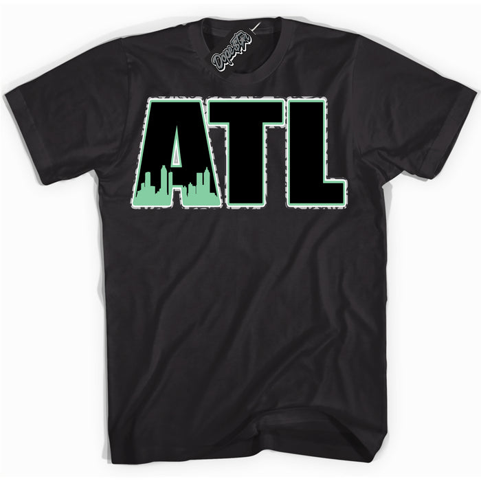 Cool Black graphic tee with “ Atlanta ” design, that perfectly matches Green Glow 3s sneakers 