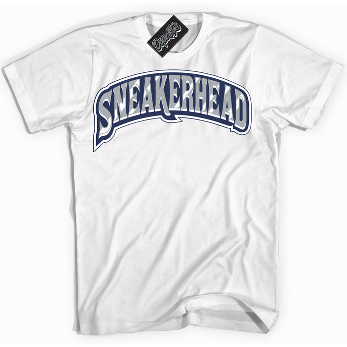 AJ3 Retro Midnight Navy 'Sneakerhead' Shirt - White Streetwear Mockup | Sneakerhead T-shirt Matching Midnight Navy AJ3 Retro | Jordan 3 Retro Midnight Navy Shirt for Men & Women | Matching outfits with your Midnight Navy 3s Kicks | Sneakerhead Fashion Must-Have.
