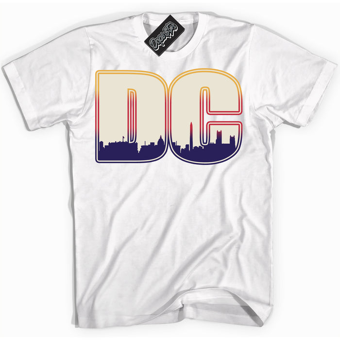 Cool White Shirt with “ DC” design that perfectly matches J Balvin Sunset 3s Jordans.