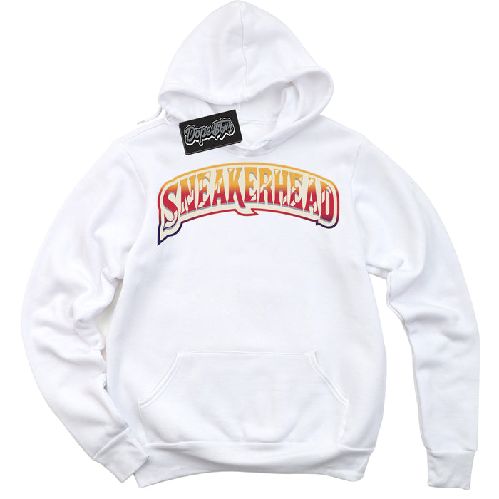 Cool White Hoodie with “ Sneakerhead ”  design that Perfectly Matches J Balvin Sunset 3s Jordans.