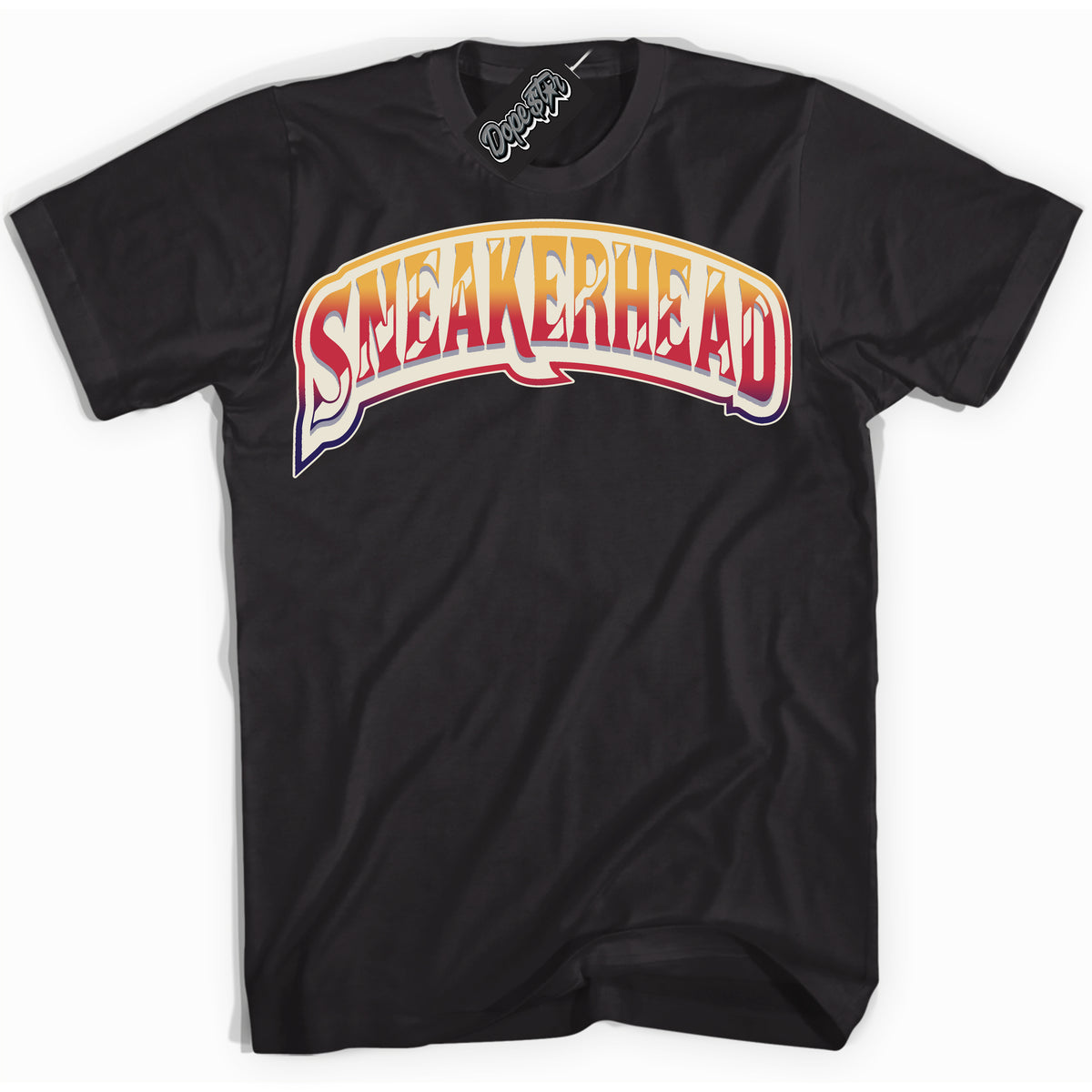 Cool Black Shirt with “ Sneakerhead” design that perfectly matches J Balvin Sunset 3s Jordans.