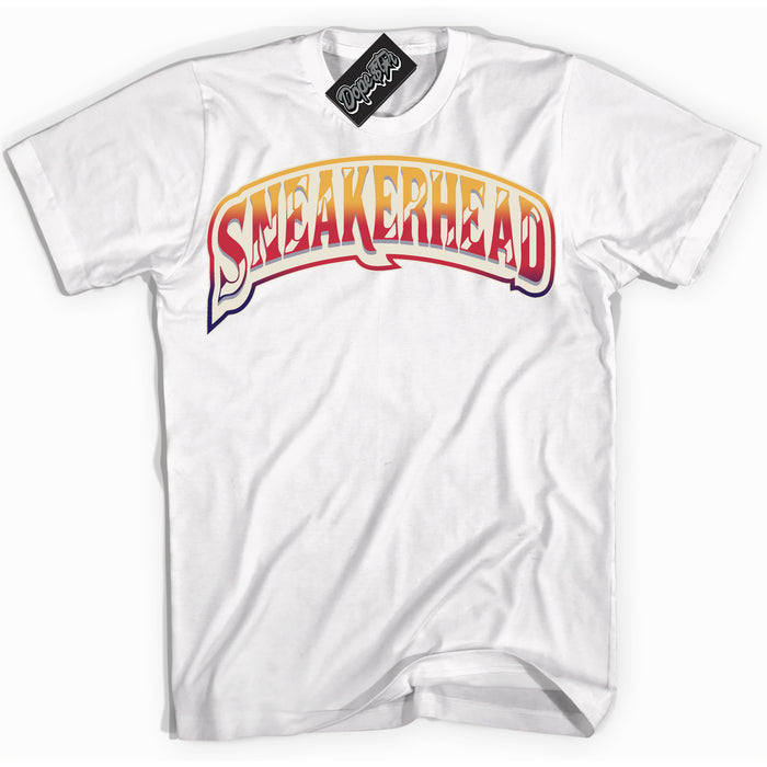 Cool White Shirt with “ Sneakerhead” design that perfectly matches J Balvin Sunset 3s Jordans.