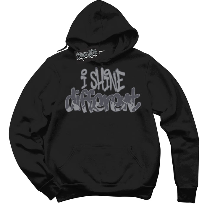 Cool Black Hoodie with “ I Shine Different ”  design that Perfectly Matches Paris Olympics Wet Cement 4s Jordans.
