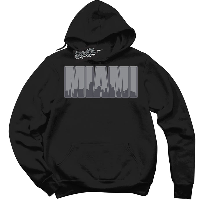 Cool Black Hoodie with “ Miami ”  design that Perfectly Matches Paris Olympics Wet Cement 4s Jordans.
