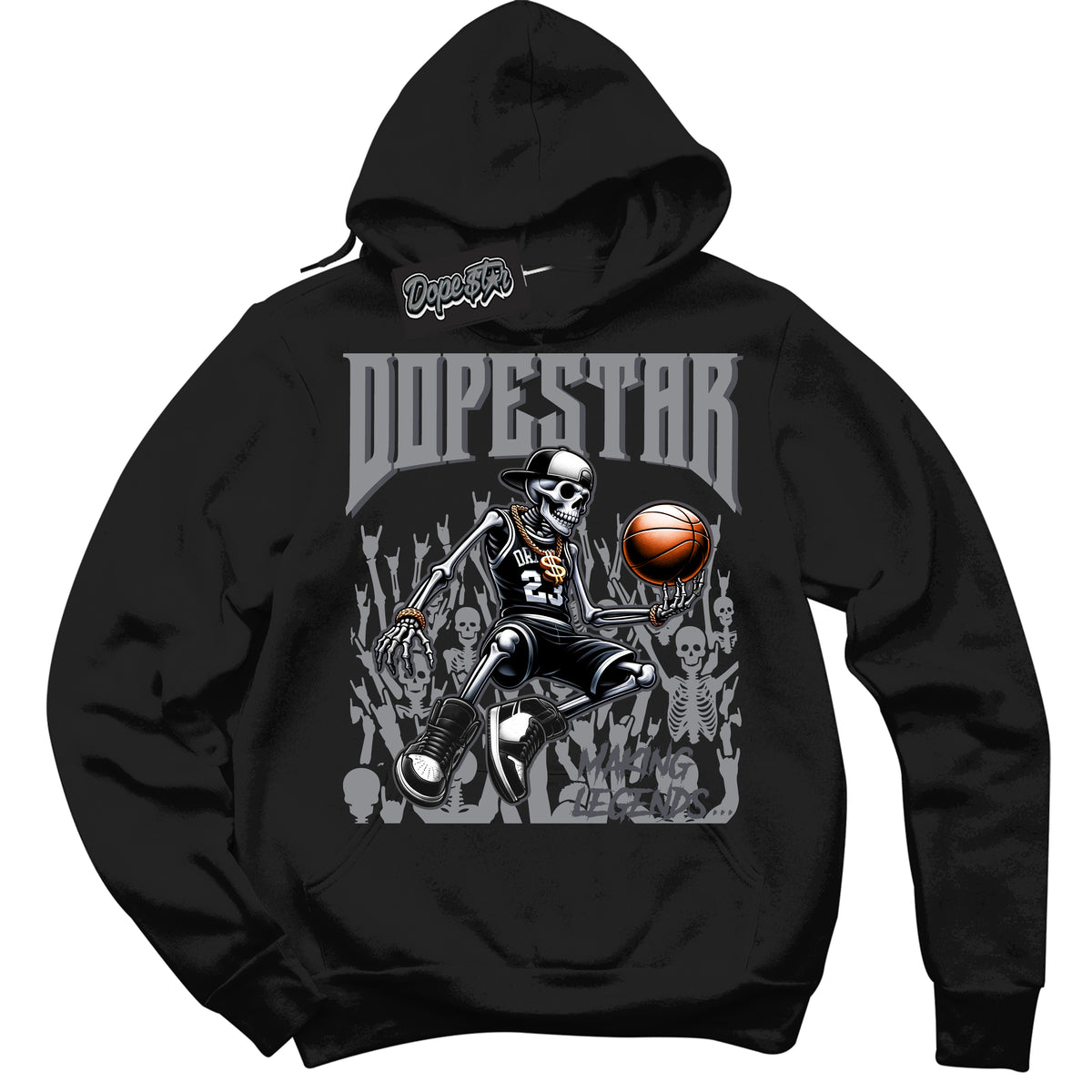 Cool Black Hoodie with “ Making Legends ”  design that Perfectly Matches Paris Olympics Wet Cement 4s Jordans.
