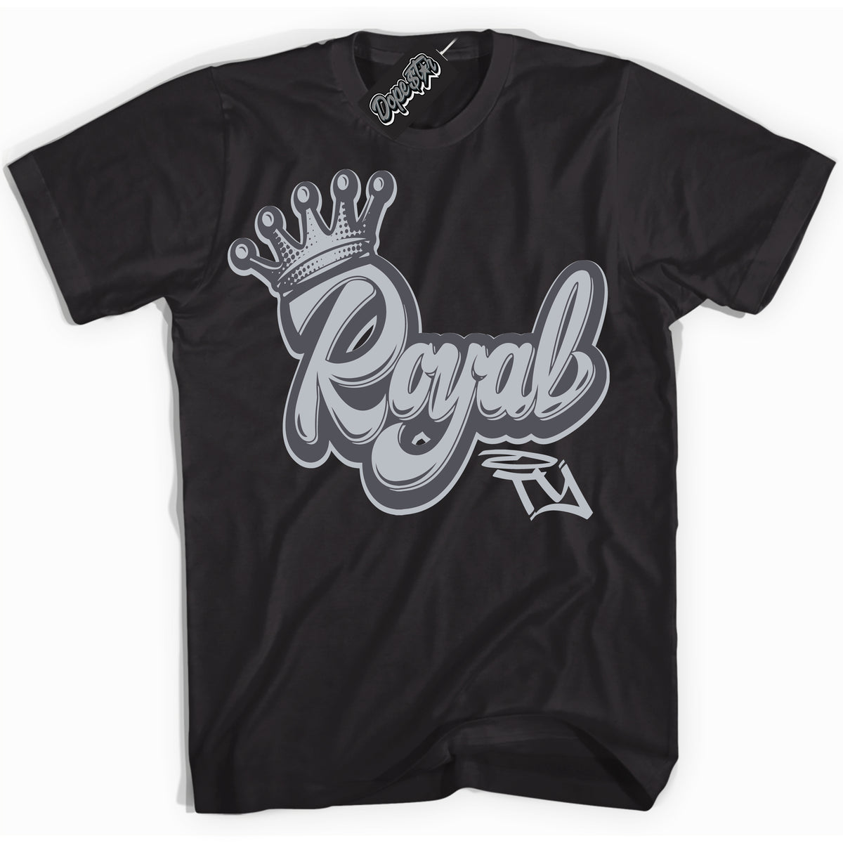 Cool Black Shirt with “ Royalty ” design that perfectly matches Paris Olympics Wet Cement 4s Jordans.
