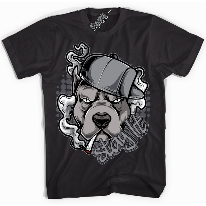 Cool Black Shirt with “ Stay Lit ” design that perfectly matches Paris Olympics Wet Cement 4s Jordans.
