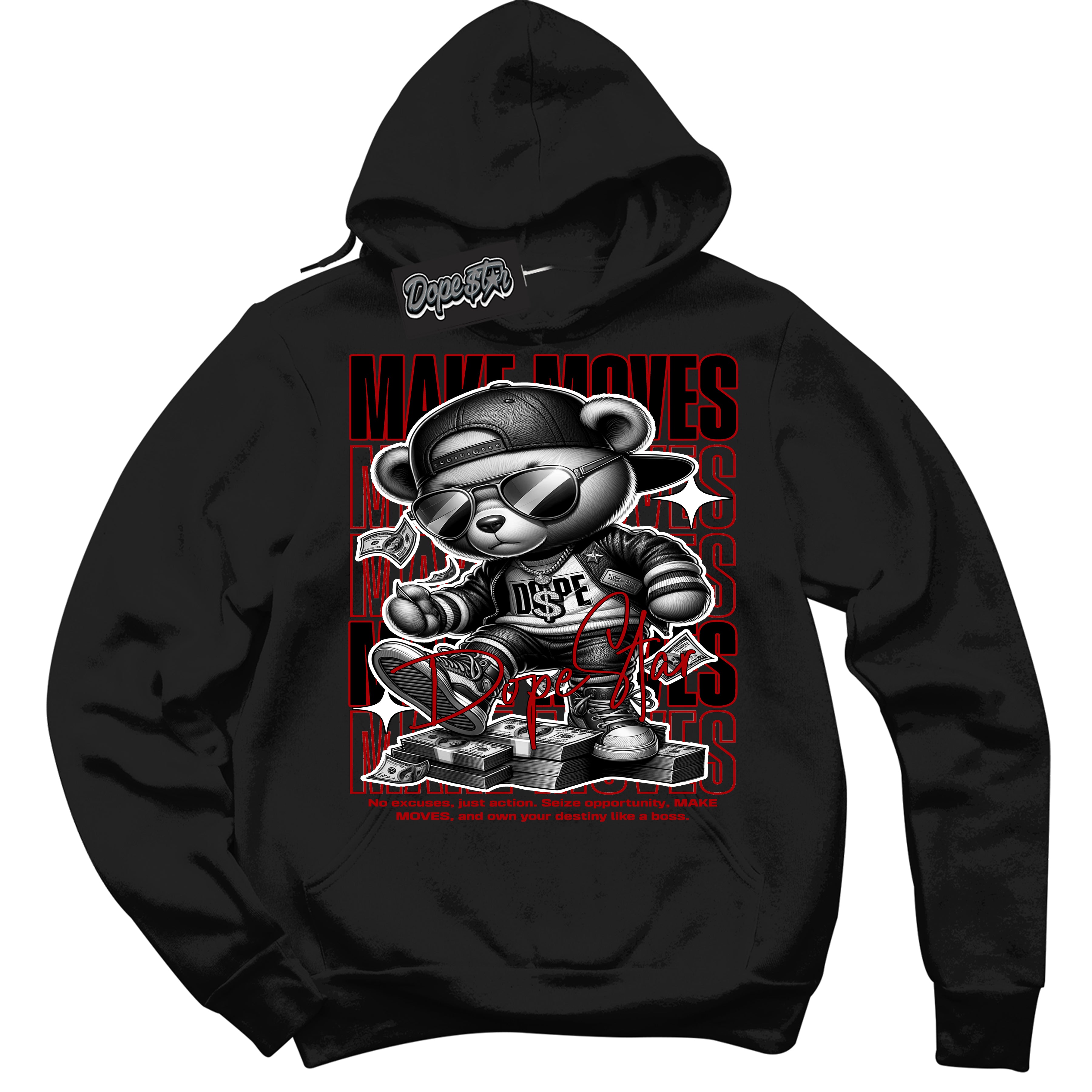 Cool Black Shirt with “ Makin Moves” design that perfectly matches Red Cement 4s Sneakers.