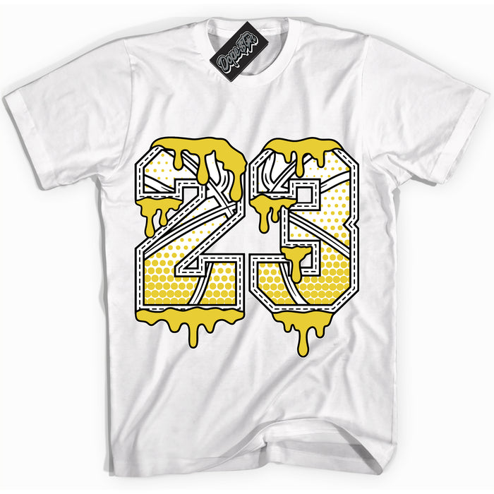 Cool White Shirt with “ 23 Ball ” design that perfectly matches Vivid Sulfur 4s Jordans.
