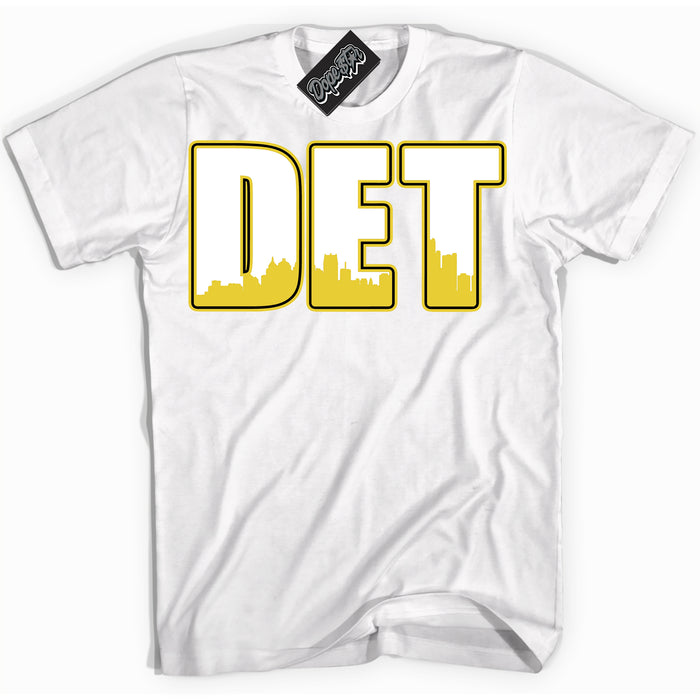 Cool White Shirt with “ Detroit” design that perfectly matches Vivid Sulfur 4s Jordans.
