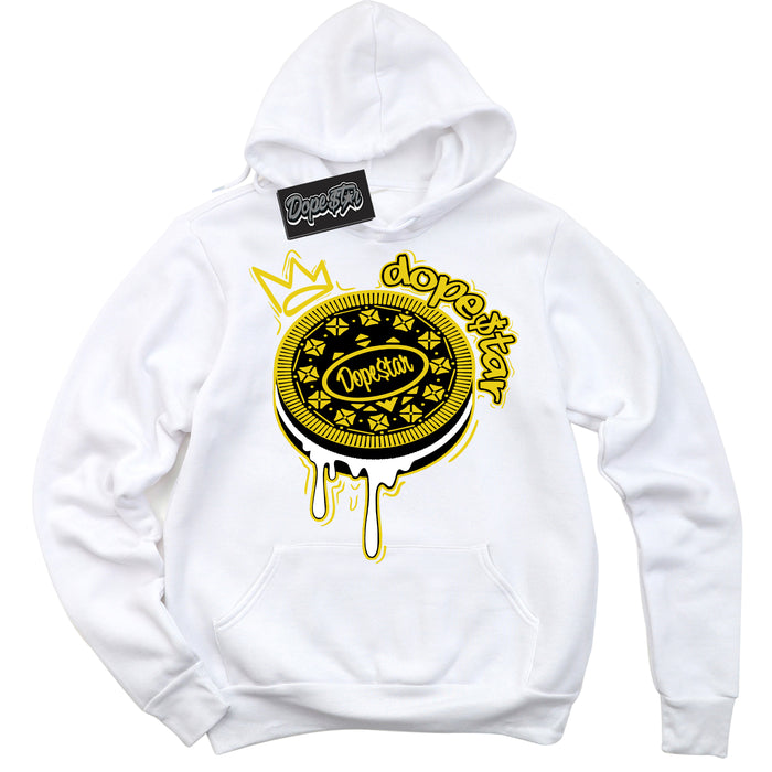 Cool White Hoodie with “ Oreo DS ”  design that Perfectly Matches Vivid Sulfur 4s Jordans.
