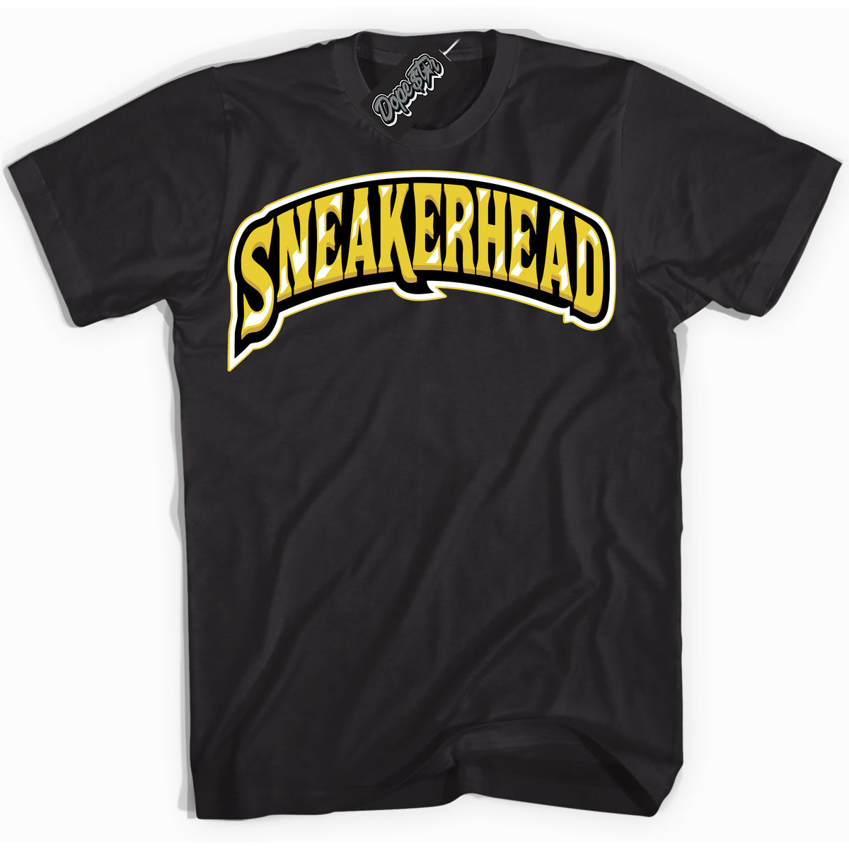 Cool Black Shirt with “ Sneakerhead” design that perfectly matches Vivid Sulfur 4s Jordans.