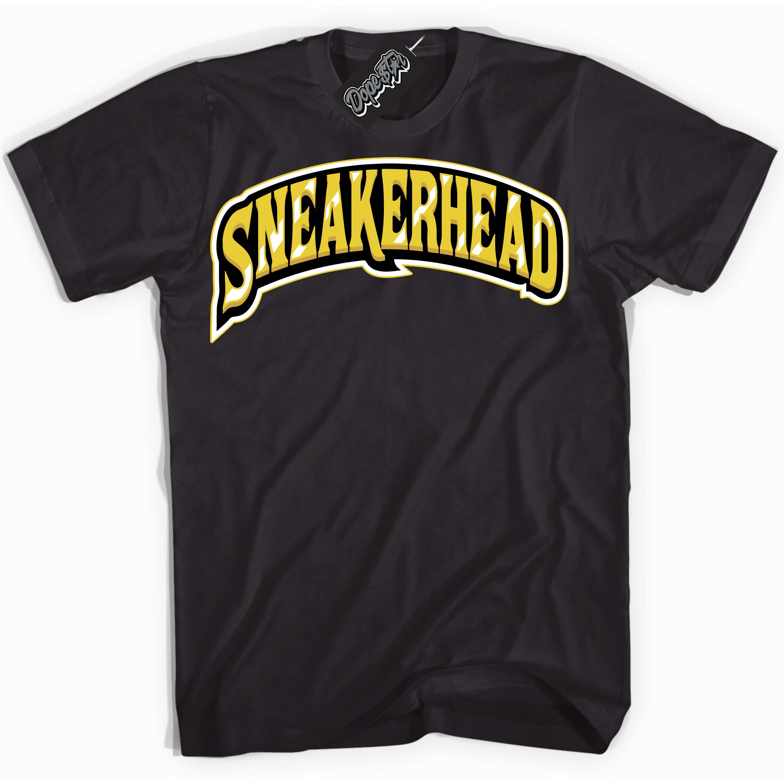 Cool Black Shirt with “ Sneakerhead” design that perfectly matches Vivid Sulfur 4s Jordans.