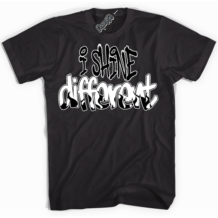 Cool Black Shirt with “I Shine Different” design that perfectly matches the White Thunder 4s Jordans.