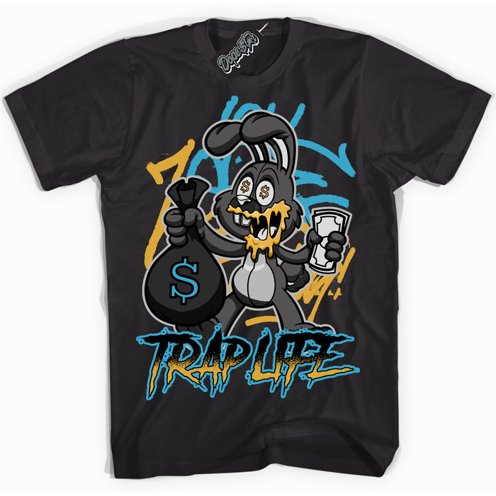 Cool Black Shirt with “ Trap Rabbit” design that perfectly matches Aqua 5s Sneakers.