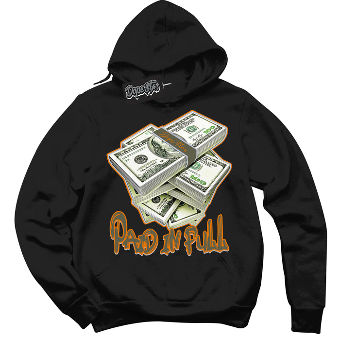 Cool Black Hoodie with “ Paid In Full ”  design that Perfectly Matches Olive 5s Sneakers.