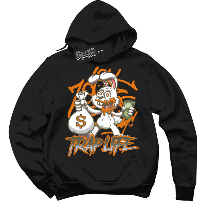 Cool Black Hoodie with “ Trap Rabbit ”  design that Perfectly Matches Olive 5s Sneakers.