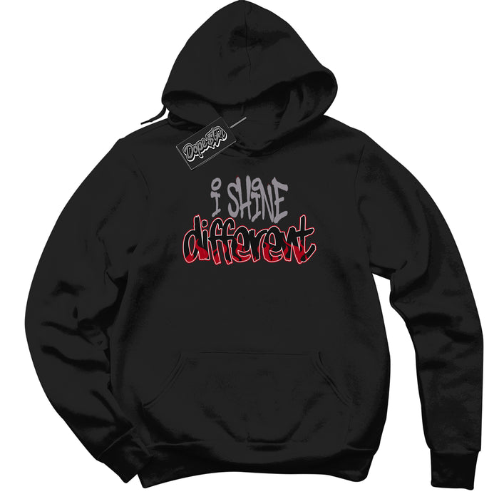 AJ5 Retro OG Black Metallic Reimagined ‘I Shine Different’ – Black Streetwear Hoodie | Men's and Women's graphic sweatshirt by Sneaker Shirts Outlet.
