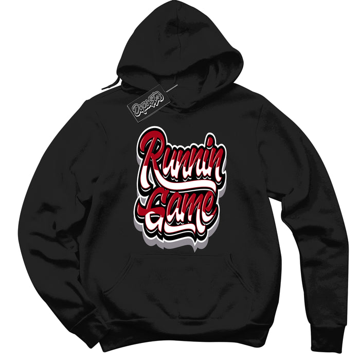 AJ5 Retro OG Black Metallic Reimagined ‘Running Game’ – Black Streetwear Hoodie | Men's and Women's graphic sweatshirt by Sneaker Shirts Outlet.

