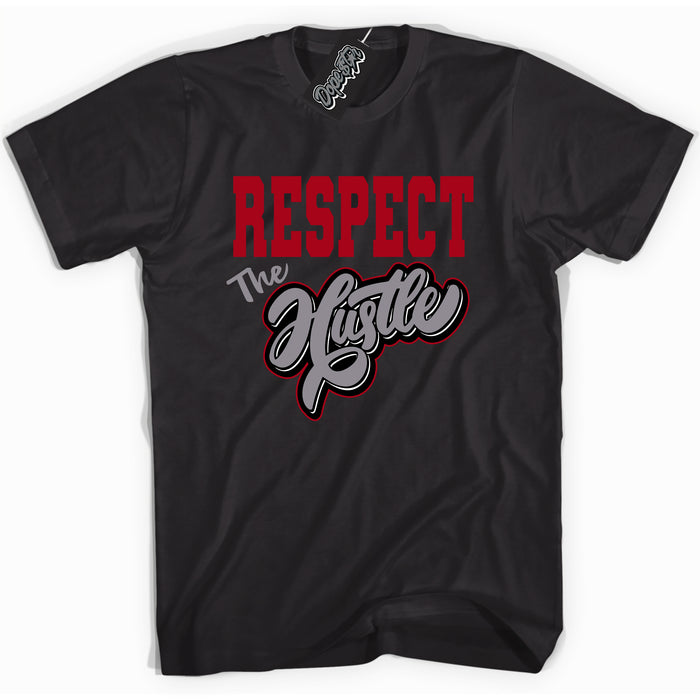 AJ5 Retro OG Black Metallic Reimagined “Respect The Hustle” black streetwear t-shirt and matching sneaker tee for men and women by Sneaker Shirts Outlet.
