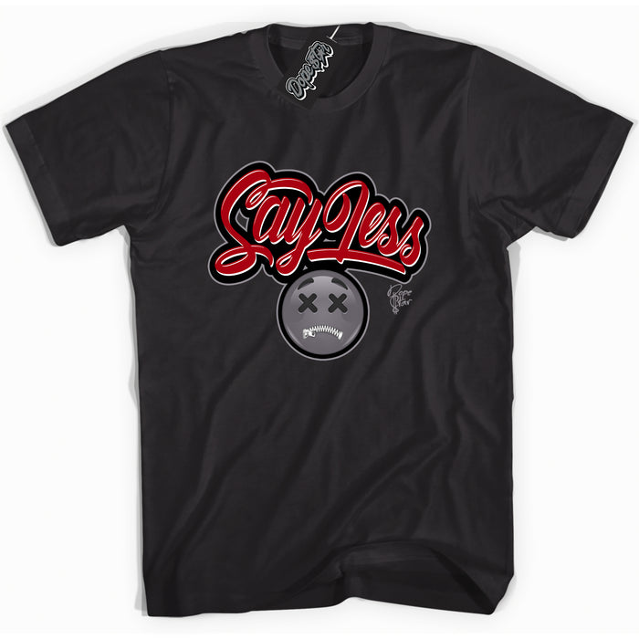 AJ5 Retro OG Black Metallic Reimagined ‘Say Less’ – Black Streetwear T-Shirt | Men's and Women's Sneaker Matching Tee by Sneaker Shirts Outlet.
