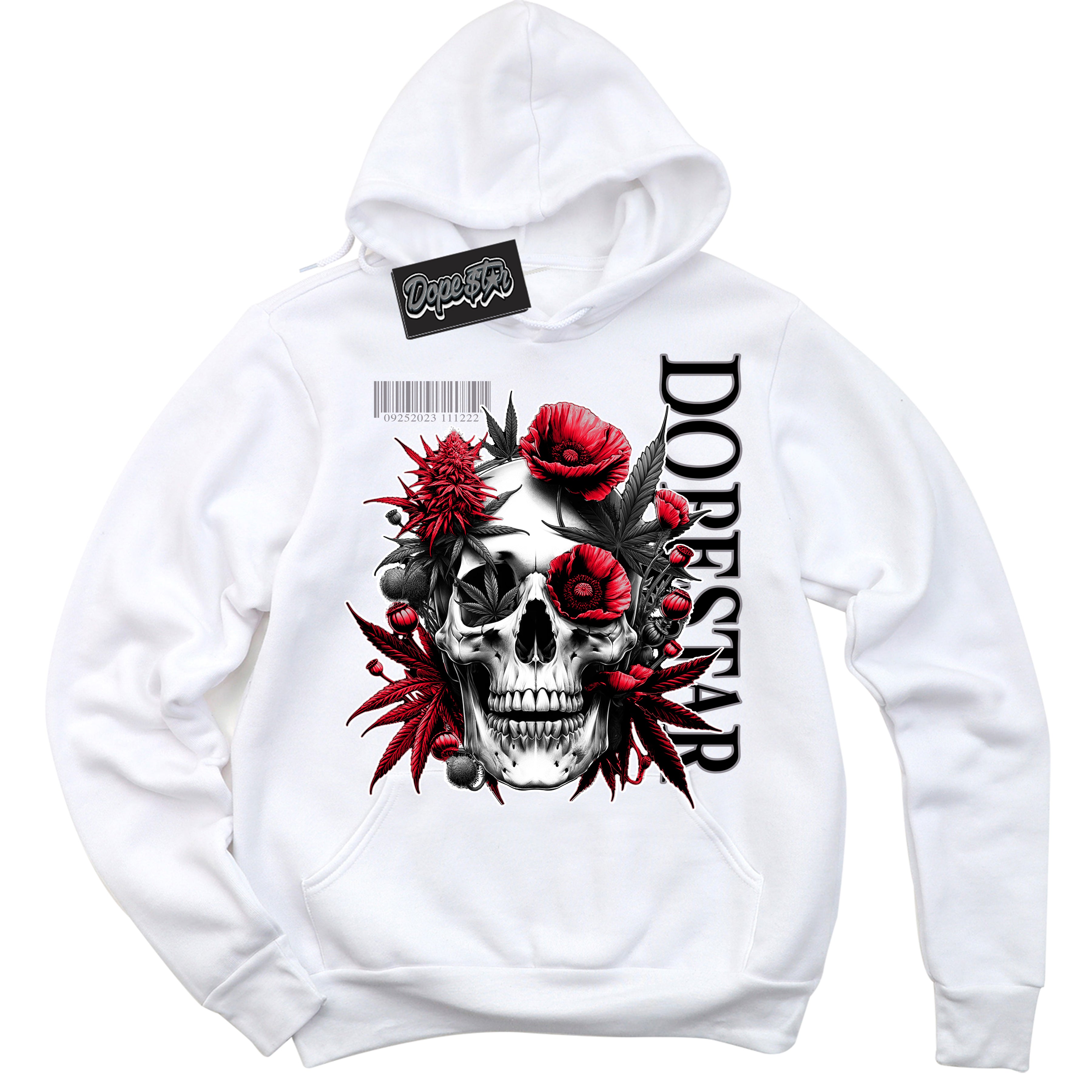 AJ5 Retro OG Black Metallic Reimagined ‘Skull Poppies’ – Black Streetwear Hoodie | Men's and Women's graphic sweatshirt by Sneaker Shirts Outlet.

