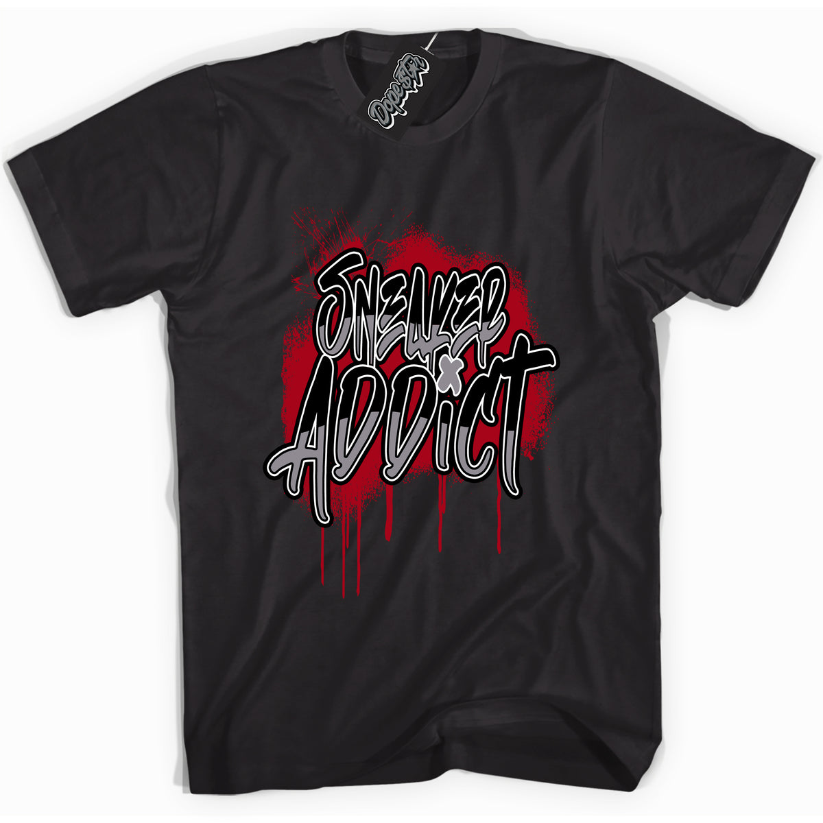 AJ5 Retro OG Black Metallic Reimagined ‘Sneaker Addict’ – Black Streetwear T-Shirt | Sneaker Matching shirt for AJ5 Retro OG Black Metallic Reimagined | Men's and Women's Streetwear Graphic Tee by Sneaker Shirts Outlet.
