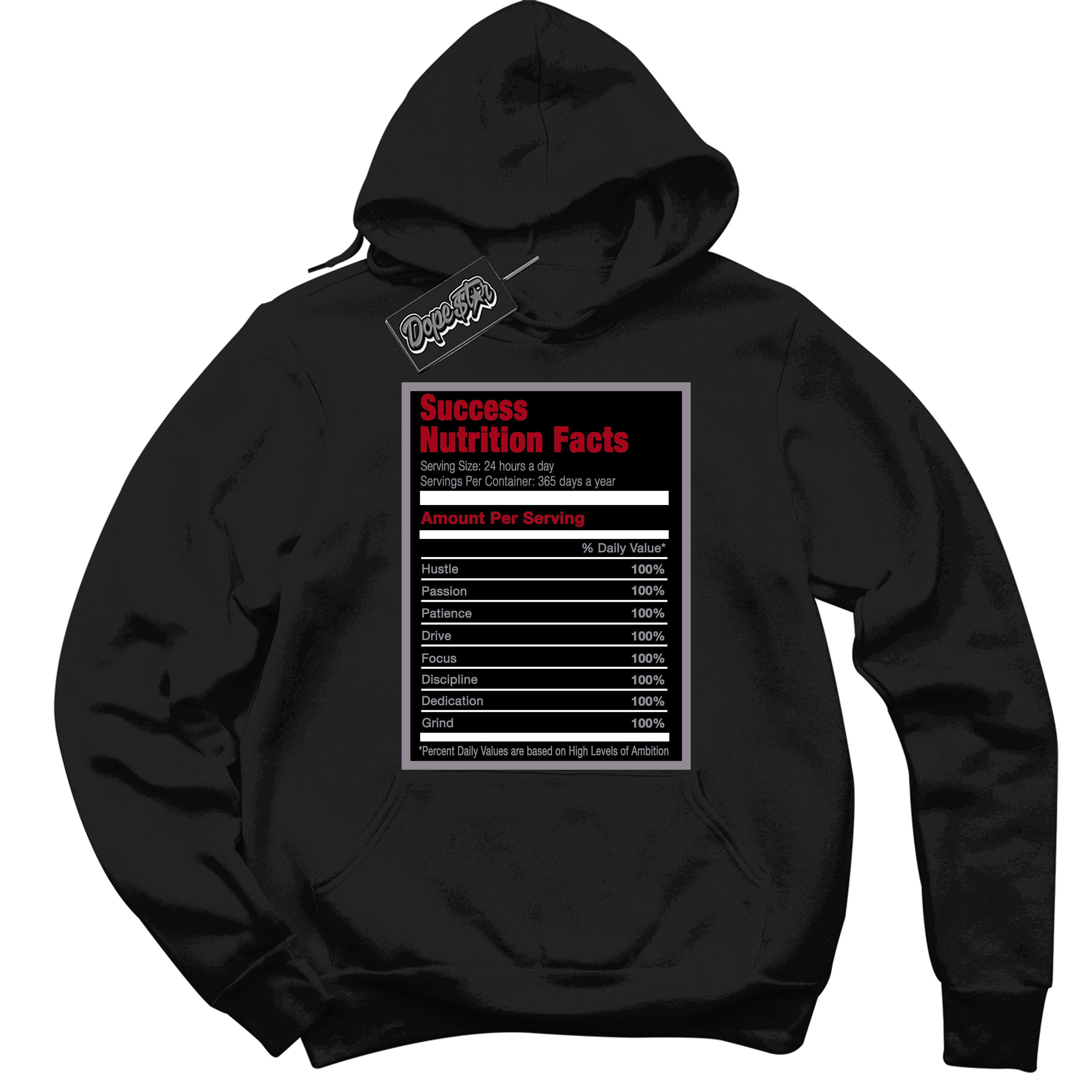 AJ5 Retro OG Black Metallic Reimagined ‘Success Nutrition’ – Black Streetwear Hoodie | Men's and Women's graphic sweatshirt by Sneaker Shirts Outlet.
