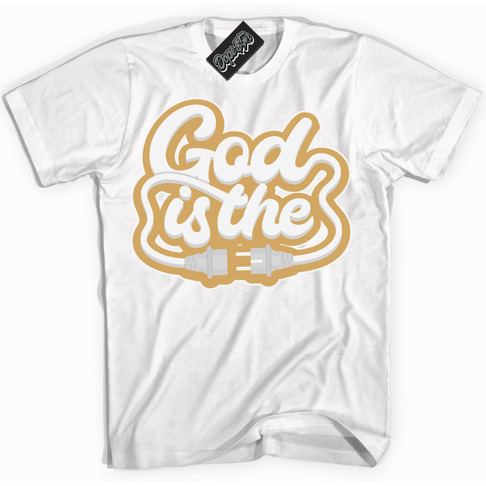 Cool White Shirt with “ God Is The ” design that perfectly matches Craft Paris 6s Jordans.
