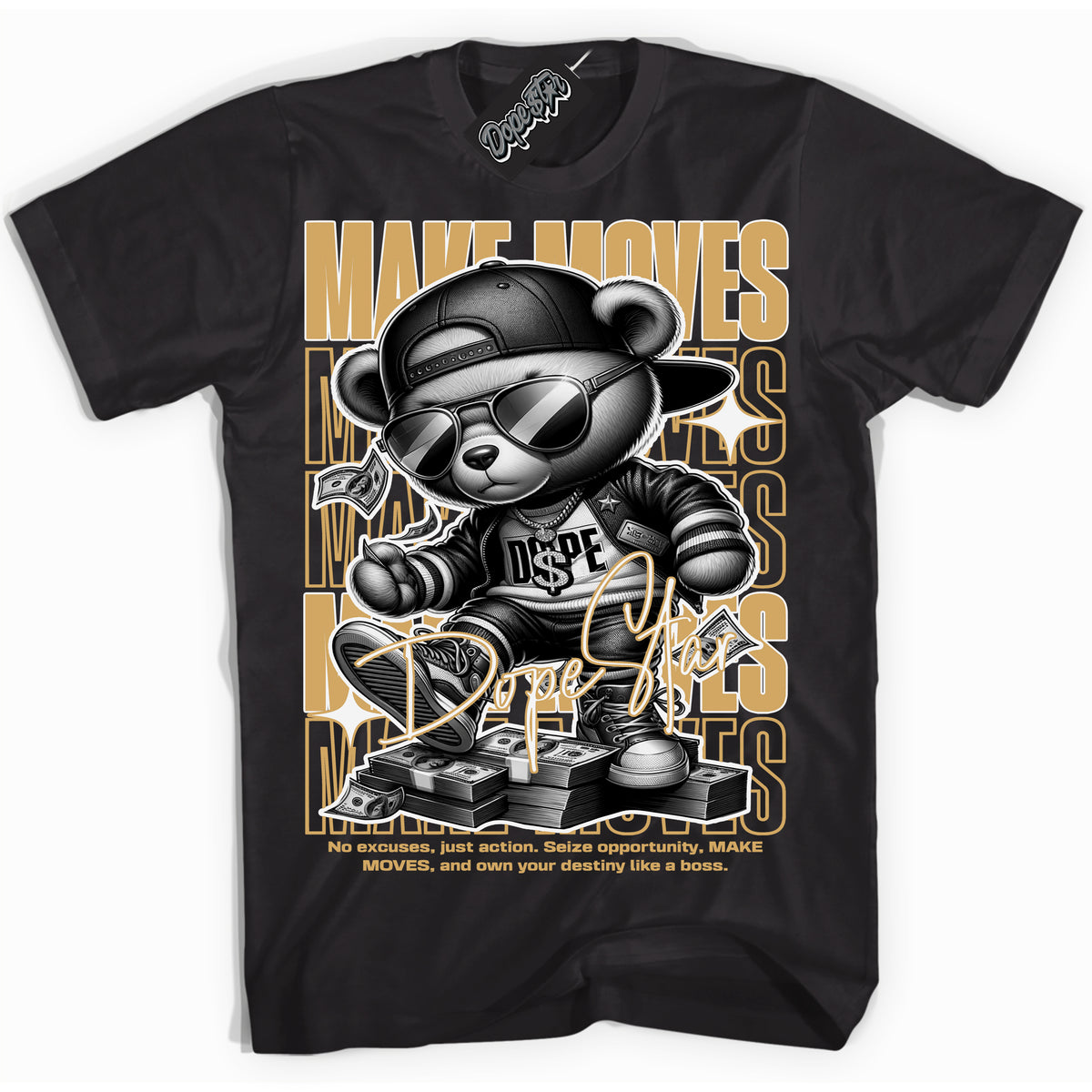 Cool Black Shirt with “ Make Moves ” design that perfectly matches Craft Paris 6s Jordans.
