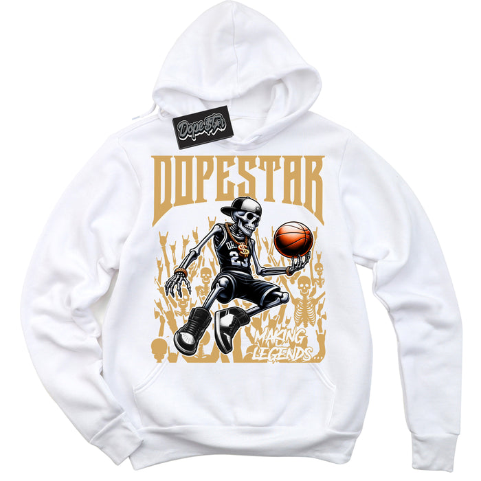 Cool White Hoodie with “ Making Legends ”  design that Perfectly Matches Craft Paris 6s Jordans.
