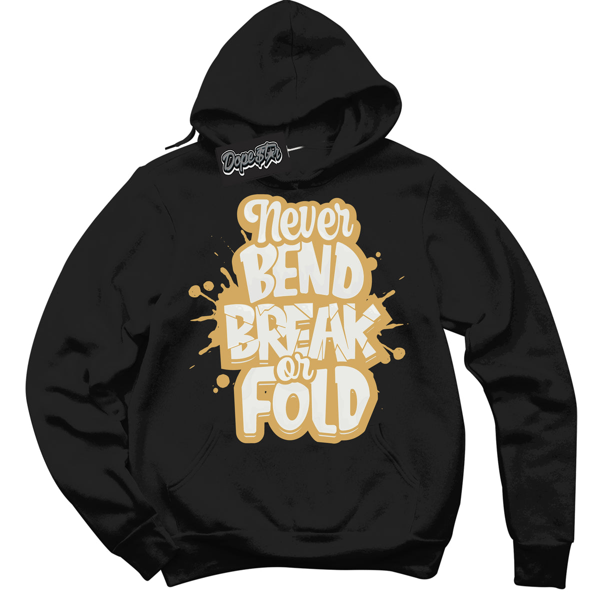 Cool Black Hoodie with “ Never Bend Break Or Fold ”  design that Perfectly Matches Craft Paris 6s Jordans.
