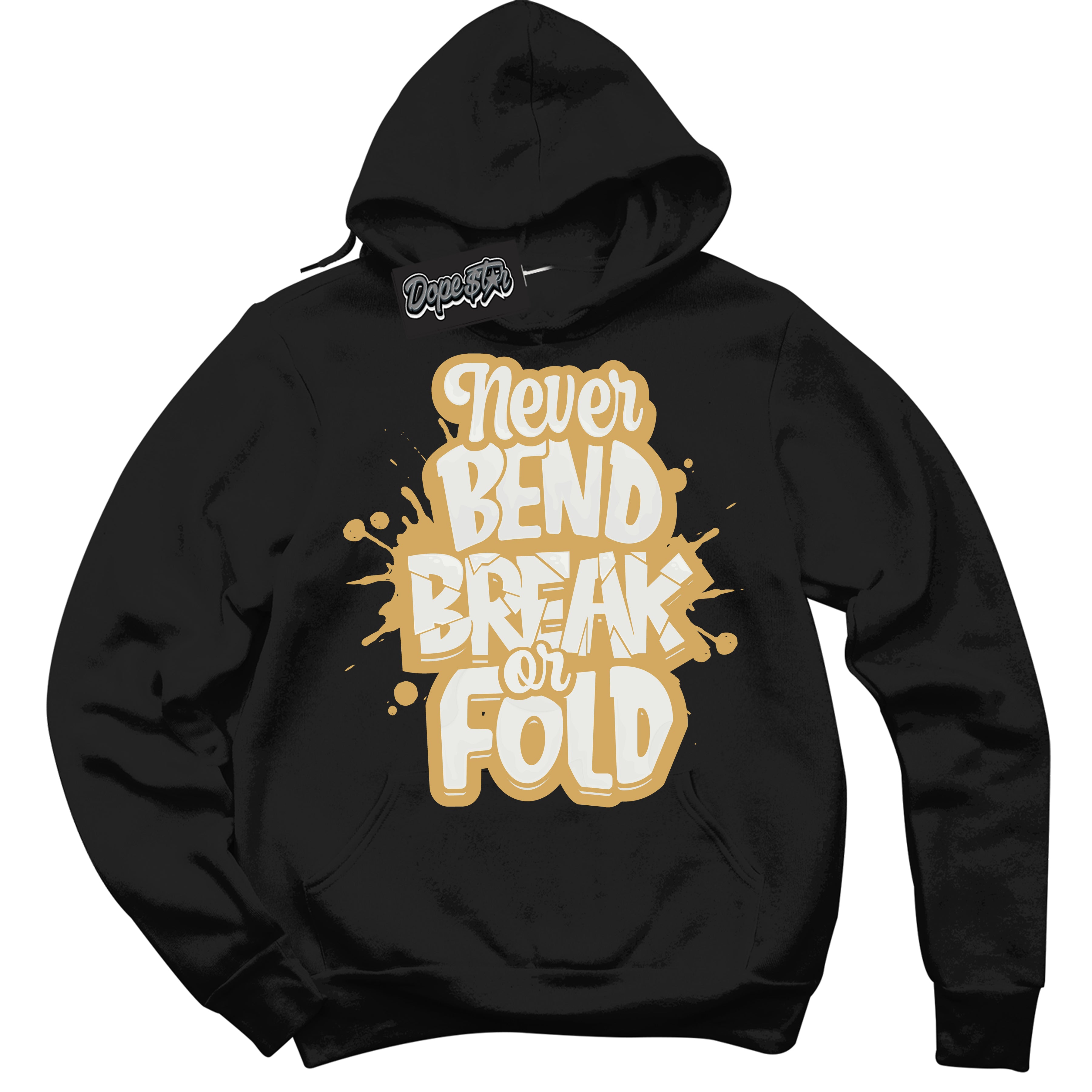 Cool Black Hoodie with “ Never Bend Break Or Fold ”  design that Perfectly Matches Craft Paris 6s Jordans.
