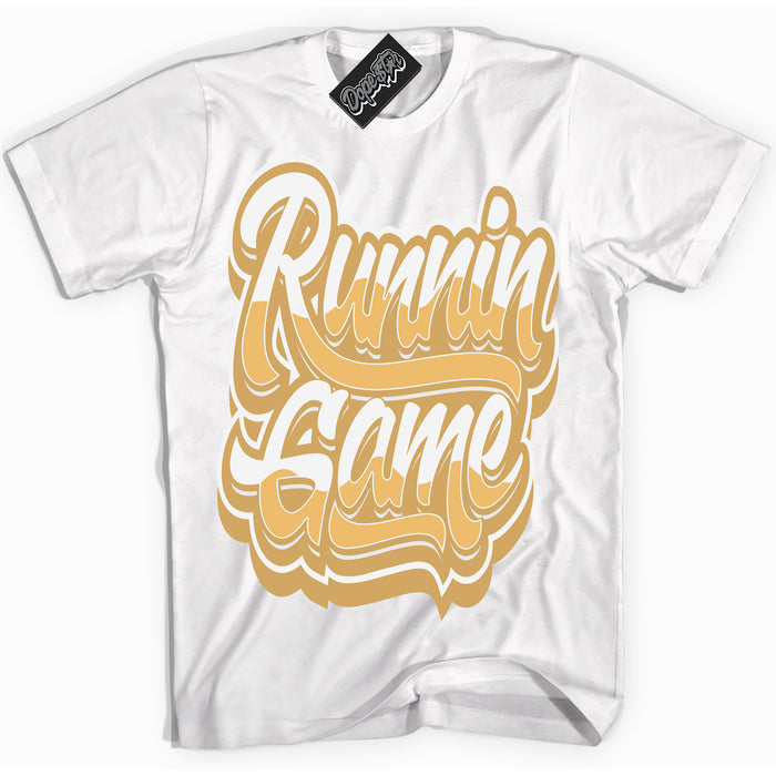 Cool White Shirt with “ Running Game ” design that perfectly matches Craft Paris 6s Jordans.
