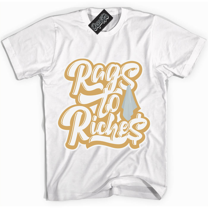 Cool White Shirt with “ Rags To Riches ” design that perfectly matches Craft Paris 6s Jordans.
