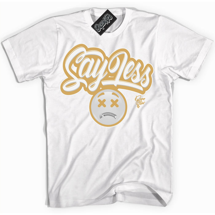 Cool White Shirt with “ Say Less ” design that perfectly matches Craft Paris 6s Jordans.
