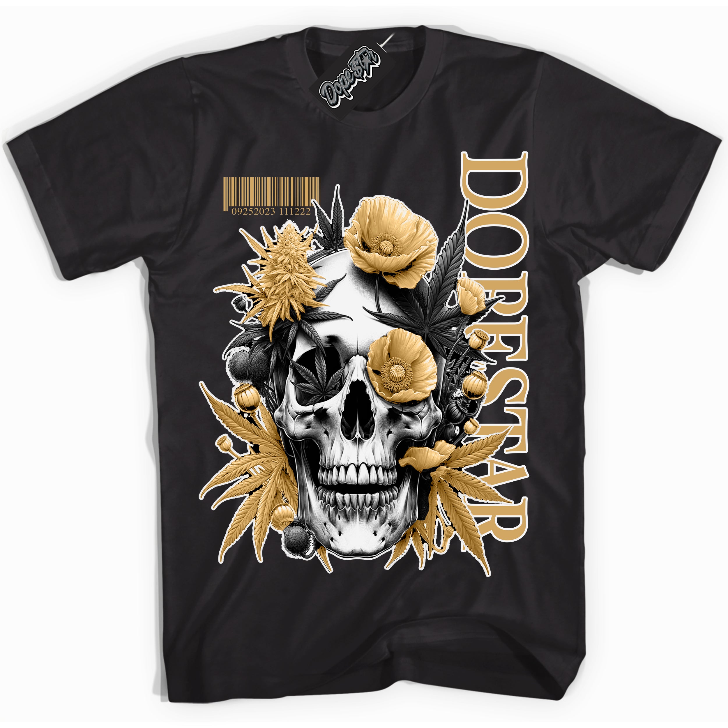 Cool Black Shirt with “ Skull Poppies ” design that perfectly matches Craft Paris 6s Jordans.
