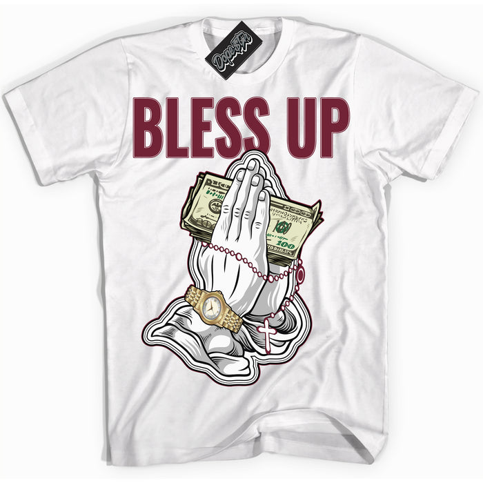AJ6 Rings Team Red ‘Bless Up – White Streetwear T-Shirt | Sneaker Matching shirt for AJ6 Rings Team Red | Graphic Tee for Men & Women Streetwear by Sneaker Shirts Outlet.