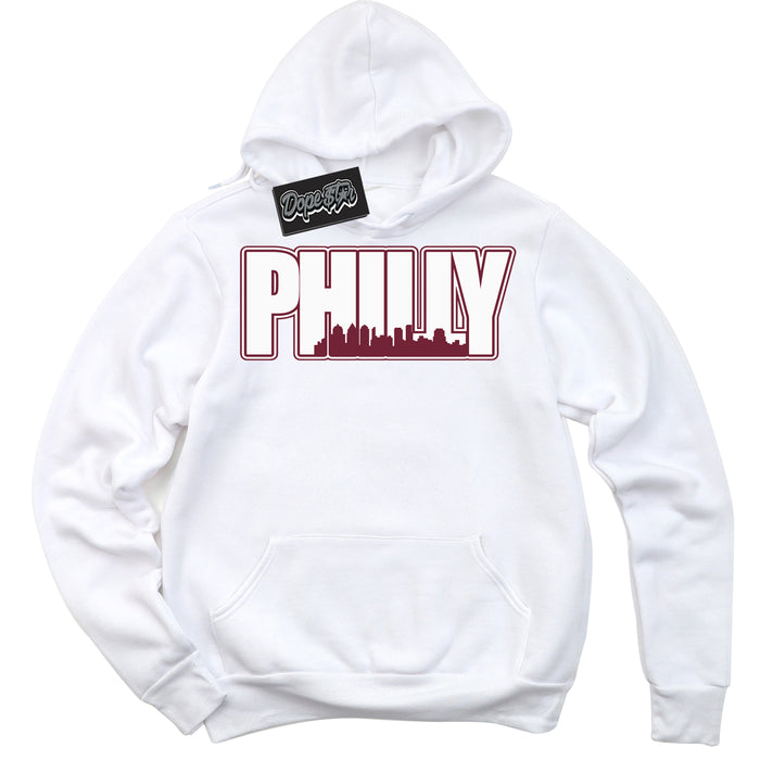 AJ6 Rings Team Red ‘Philly – White Streetwear Hoodie | Sneaker Matching sweatshirt for AJ6 Rings Team Red | Graphic Hoodie for Men & Women Streetwear by Sneaker Shirts Outlet.