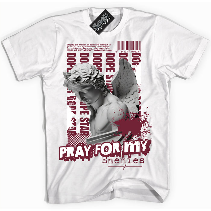 AJ6 Rings Team Red ‘Pray Enemies – White Streetwear T-Shirt | Sneaker Matching shirt for AJ6 Rings Team Red | Graphic Tee for Men & Women Streetwear by Sneaker Shirts Outlet.
