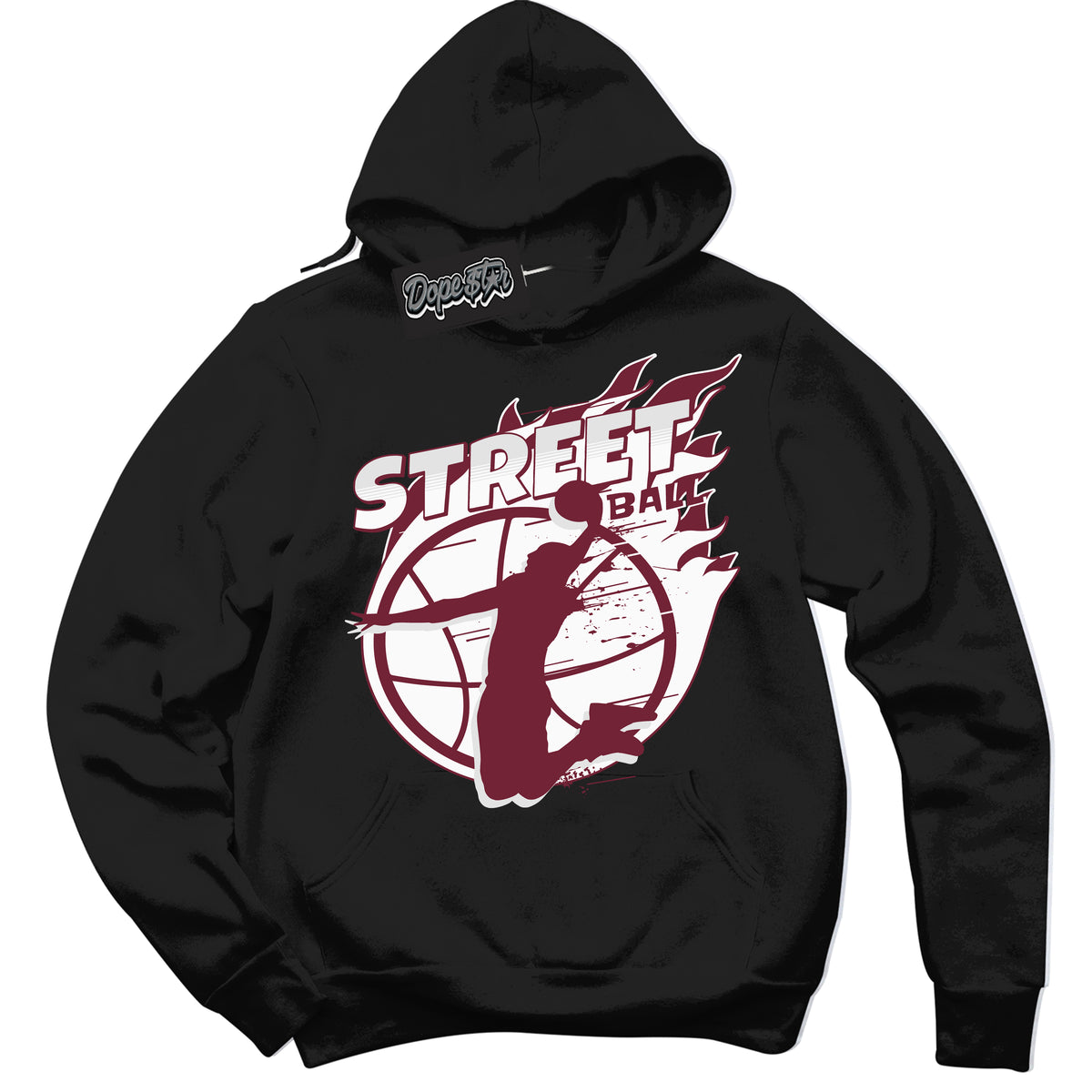AJ6 Rings Team Red ‘Street Ball – Black Streetwear Hoodie | Sneaker Matching sweatshirt for AJ6 Rings Team Red | Graphic Hoodie for Men & Women Streetwear by Sneaker Shirts Outlet.