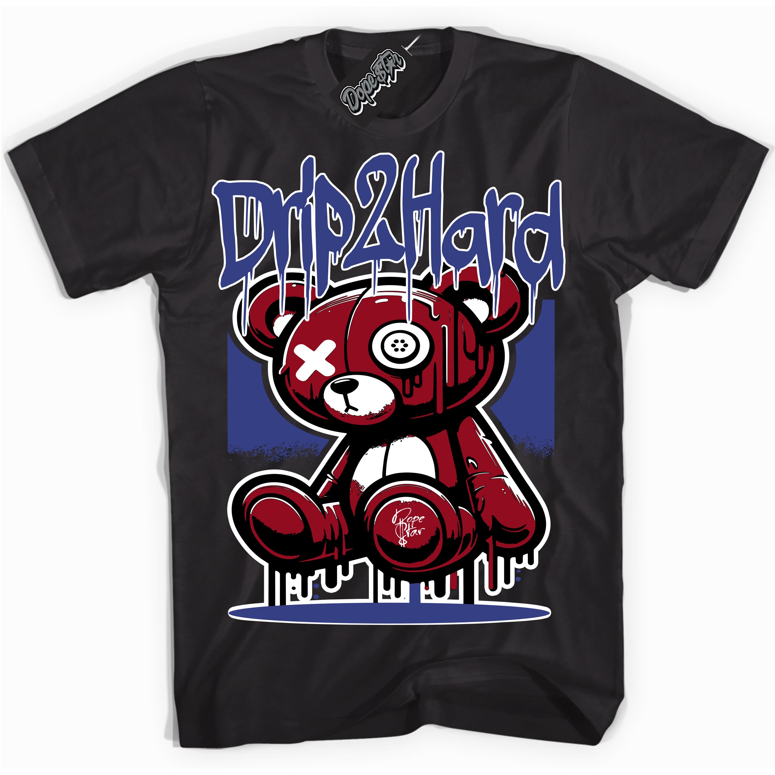 Cool Black Shirt with “ Drip 2 Hard ” design that perfectly matches Playoffs 8s Sneakers.