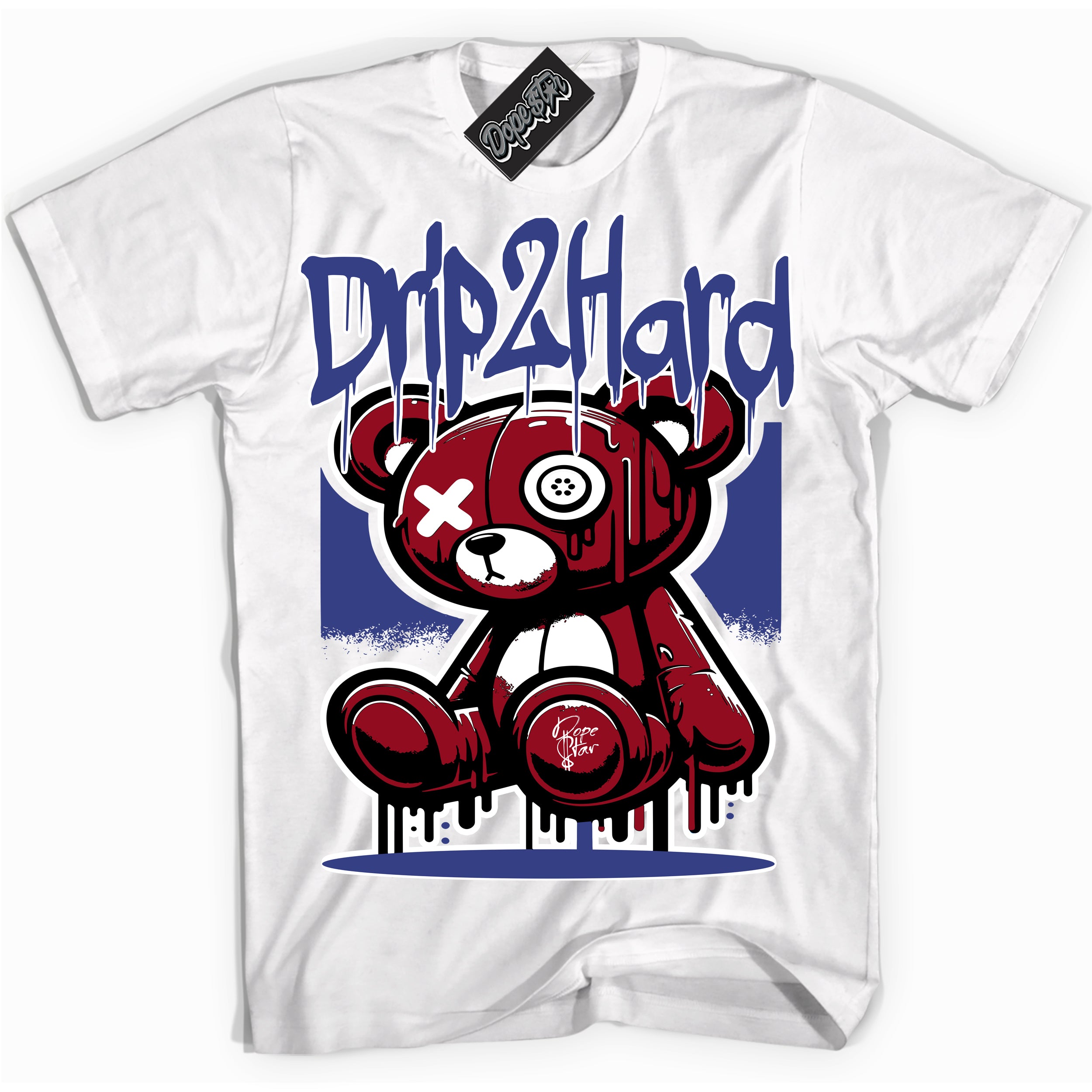 Cool White Shirt with “ Drip 2 Hard ” design that perfectly matches Playoffs 8s Sneakers.
