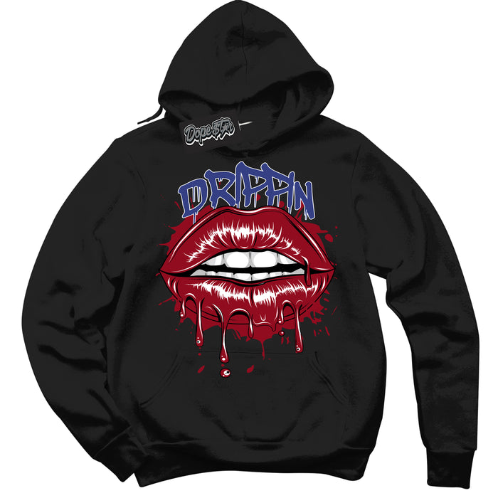 Cool Black Hoodie with “ Drippin ”  design that Perfectly Matches Playoffs 8s Sneakers.