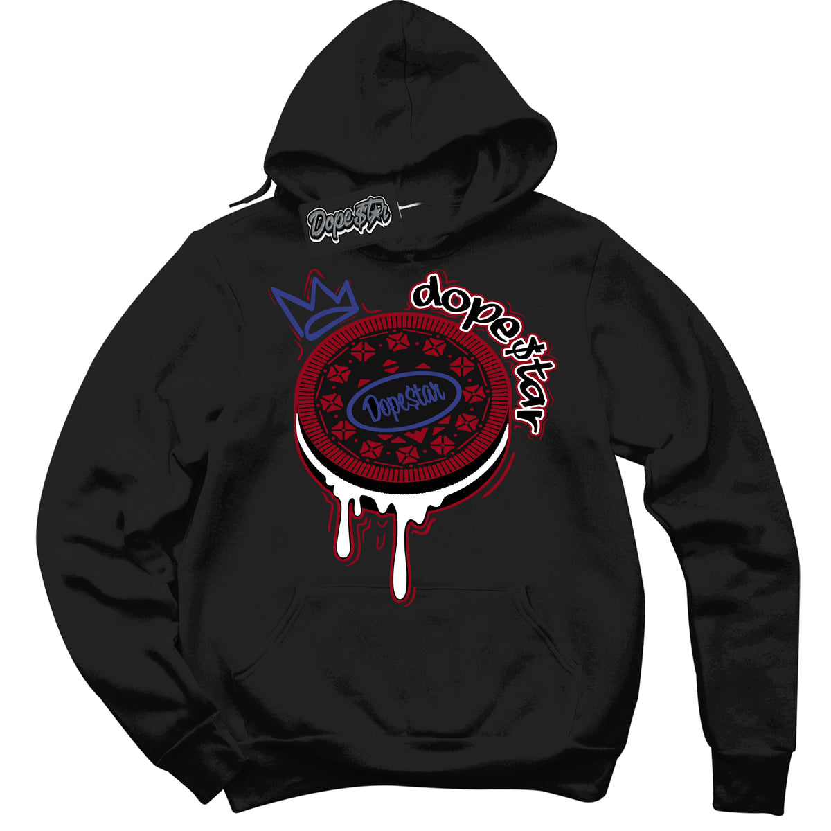 Cool Black Hoodie with “ Oreo DS ”  design that Perfectly Matches Playoffs 8s Sneakers.