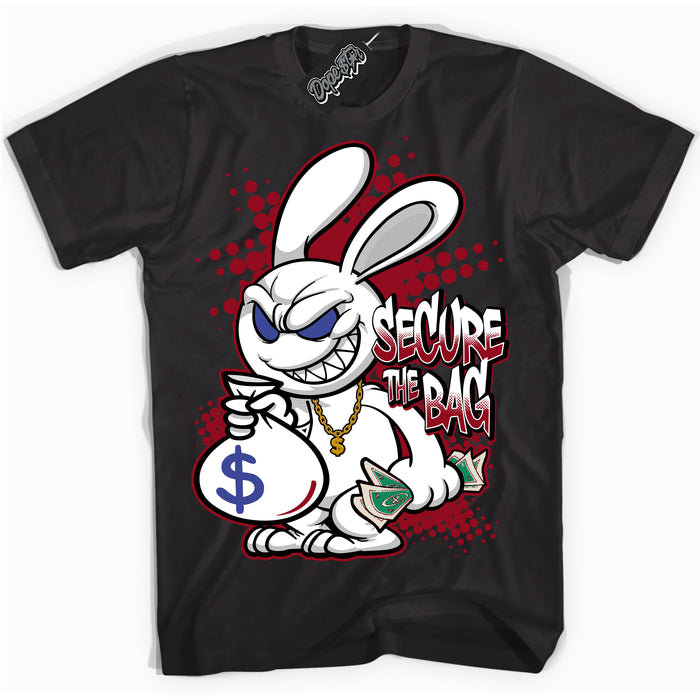 Cool Black Shirt with “ Secure The Bag ” design that perfectly matches Playoffs 8s Sneakers.